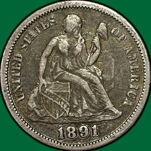 1891-O Seated Liberty Dime Choice Very Fine VF+/XF Coin #37223