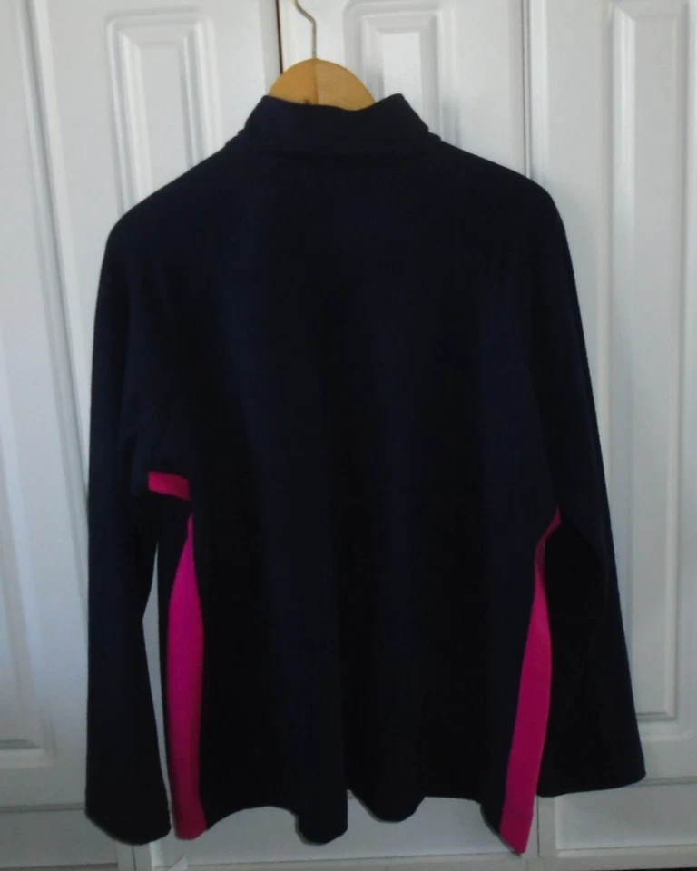 Chaqueta sudadera Liz Claiborne Liz & Co azul marino/rosa intenso talla 1X para mujer cremallera completa Foto 2 de 4