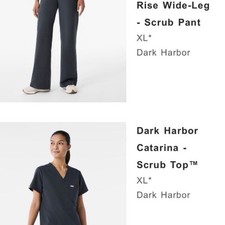Figs Women's Technical Collection Dark Harbor Scrub Set Size XL