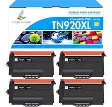 4 Pack Black Brother TN920XL Brother Toner Cartridges Compatabl w/ Latest Chips