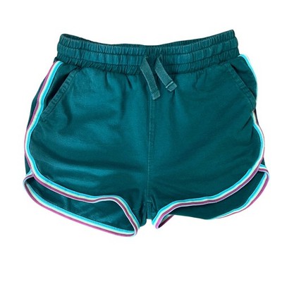 Tea Collection Kids Green Cotton Dolphin Shorts Striped Trim Size 4