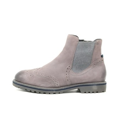 Tamaris Damen Chelsea Brogue Stiefeletten Grau Leder Comfort Boots EU 39