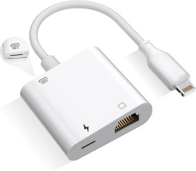 Lightning to Ethernet Adapter with Charging，[Apple Mfi Certified] RJ45 to Lightn