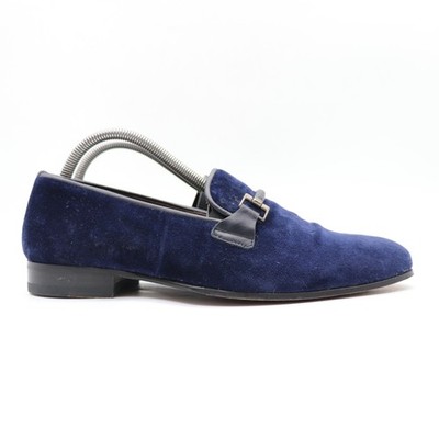Mezlan Blue Velvet Horse Bit Loafers Men