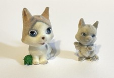 2-Kitty In My Pocket Flocked Cats with Turtle Tiny Gray Cat 1994 Series 1
