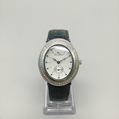 Lucien Piccard ladies silver tone blue leather dress watch NEW BATTERY Lucien Piccard Womens Watch 33mm Blue MOP Dial Crystals  main image 3