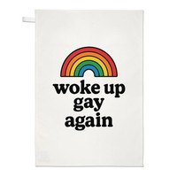 Gift Base Regenbogen Geschirrtuch Weiß 100% Baumwolle Teetuch