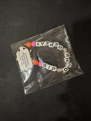 NEW Dunkin Donuts Dunkin' Key Chains Beaded ''Sip Dunk Repeat''