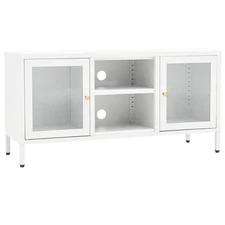 TV Stand TV Console Sideboard TV Unit Home Media Unit Steel and Glass vidaXL