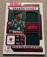 25/26 Contenders Euroleague Kendrick Nunn Dual Jersey Red 24/75 Panathinaikos