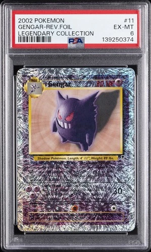 2002 POKEMON LEGEND COLL #11 GENGAR-REVERSE FOIL PSA 6