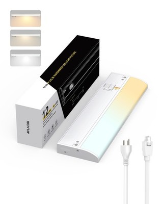 Under Cabinet Lighting Hardwired & Plug-in, 12 inch 3CCT Dimmable Linkable Under