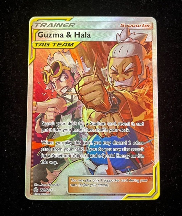 Guzma & Hala 229/236 TAG TEAM (Full Art) Pokémon Cosmic Eclipse NM