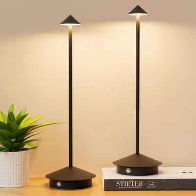 2-Pack 6000mAh Rechargeable Table Lamp Cordless,3000K-6000K Stepless Dimming ...