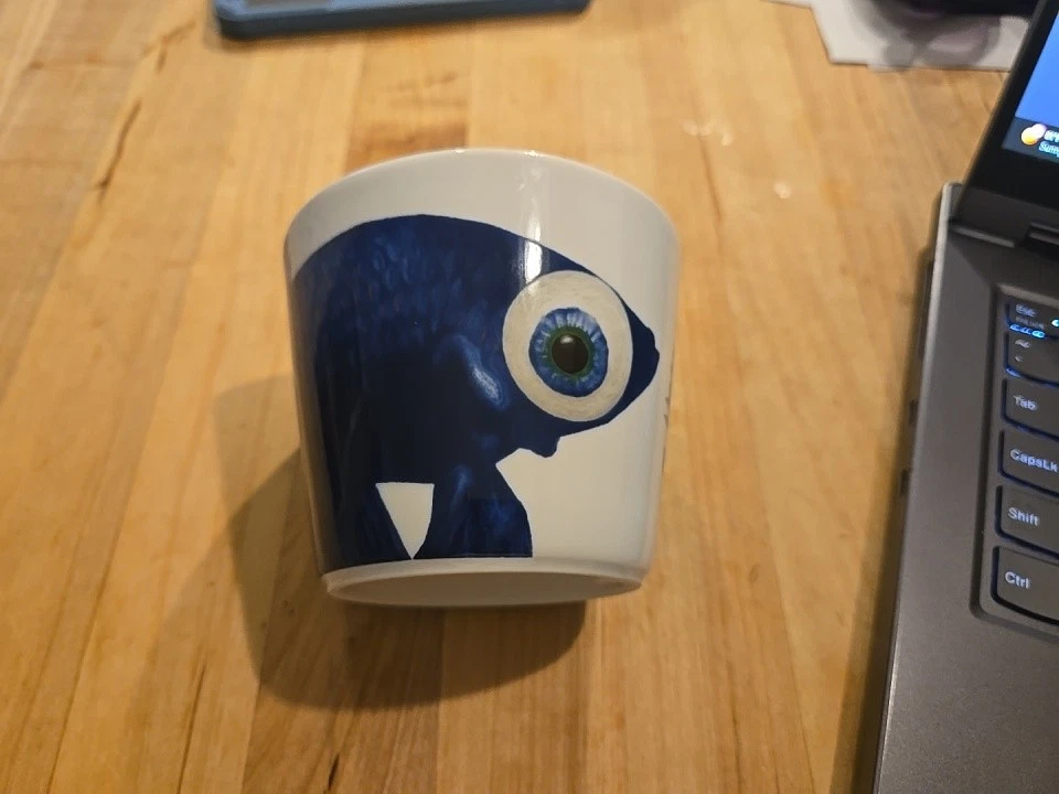 Tazas de cuenco Ikea Beta Fish azul + blanco de 4" (juego de 4) RARAS Foto 3 de 4