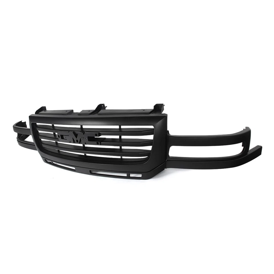 Front Upper Grille Assembly Matte Black For 2003-2007 GMC Sierra 2500 3500 HD - Image 4 of 4