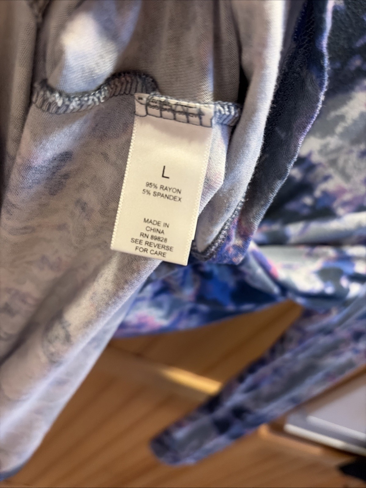 LOGO Lori Goldstein Women's Tunic Top Size L Blues Mixed For The Dye Effect