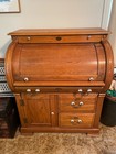 VINTAGE RIVERSIDE CYLINDER ROLL TOP SECRETARY OFFICE DESK SOLID OAK (local pick) — photo 2
