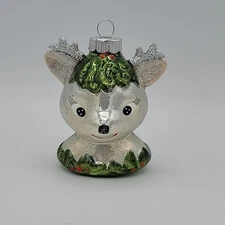 CHRISTOPHER RADKO SHINY BRITE REINDEER BLOWN GLASS ORNAMENT vintage