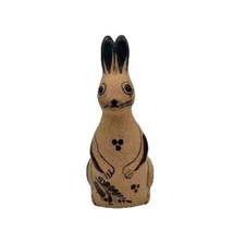 Netzi Mexico Rabbit Hand Made Ceramic Bunny 6" Tonala Figurine Signed 