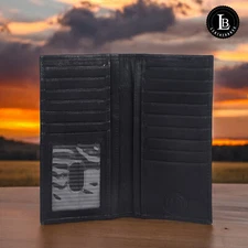 New Men's Leather Long Wallet Pockets ID Card Clutch Bifold Purse Leatherboss