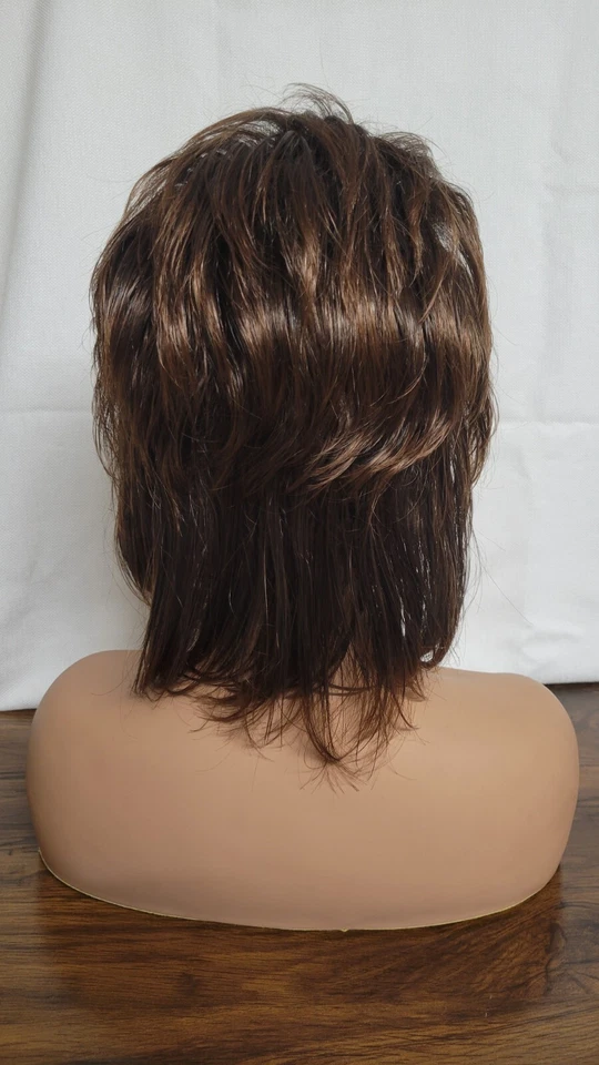 RETRO! PELUCA DE HOMBRO EN CAPAS TEXTURIZADA MARRÓN NATURAL ORIGEN JAPÓN/BEVERLY JOHNSON Foto 4 de 4