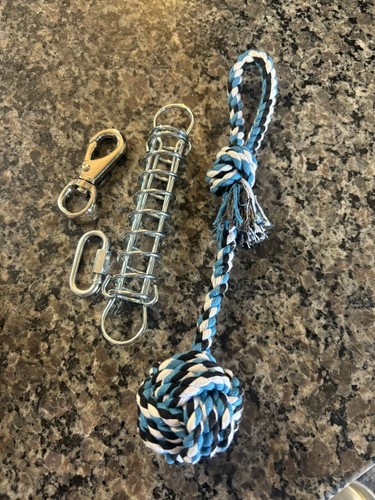Rope Toys Spring Pole: Dog Rope Pull & Tug of War Toy with a Big Spring New - Picture 7 of 7