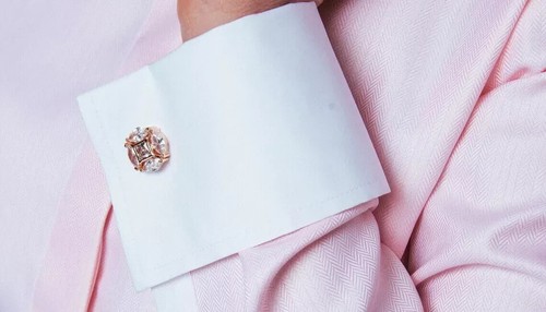 Men's Wedding Cufflinks 3CT Princess Lab Created Diamond 14K Yellow Gold Plated - Picture 6 of 8