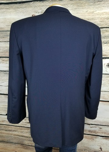 Blazer Moschino Para Hombre Lana Azul Tres Botones EE. UU. Talla 42R Italiano Talla 52 - Imagen 6 de 12