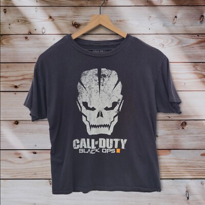 Call of Duty Black Ops 3 Shirt Men's Large Black Skull Graphic Logo Spell Out