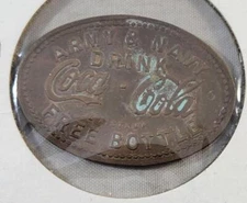 Army Navy Coca Cola Copper Token Free Bottle Oval Coin