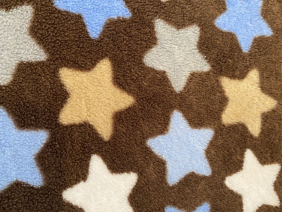 Manta polar Circo marrón estrella blanca azul bebé objetivo unisex Foto 2 de 4