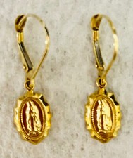 Pair of 14k Gold Virgin Mary earrings