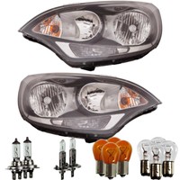 Halogen Scheinwerfer Set H7 Schwarz FüR KIA Rio III Inklusive Lampen