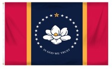5x8 ft NEW MISSISSIPPI Magnolia Flag In God We Trust Outdoor Nylon Made in USA