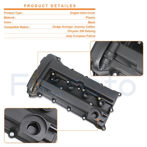 Valve Cover w/ Gasket for 07-17 Jeep Compass Patriot Avenger Caliber 2.0L 2.4L👍 - Picture 2 of 7