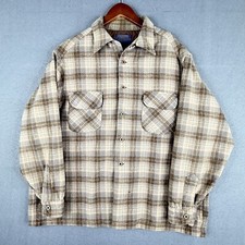 Vtg Pendleton Board Shirt Mens XL Brown Plaid...