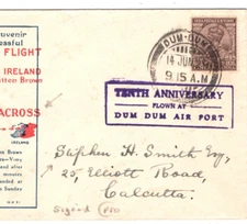 INDIA ROCKET AIR MAIL Cover *Stephen H Smith* Signed Dum Dum 1929 CDS Reg MA2054