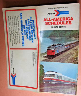 October 1973 Amtrak All-America Train Schedules (Timetables) & Map