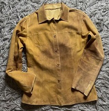 Gimo Nubuck Jacket Size Small Italy Color: Tan Brown Leather