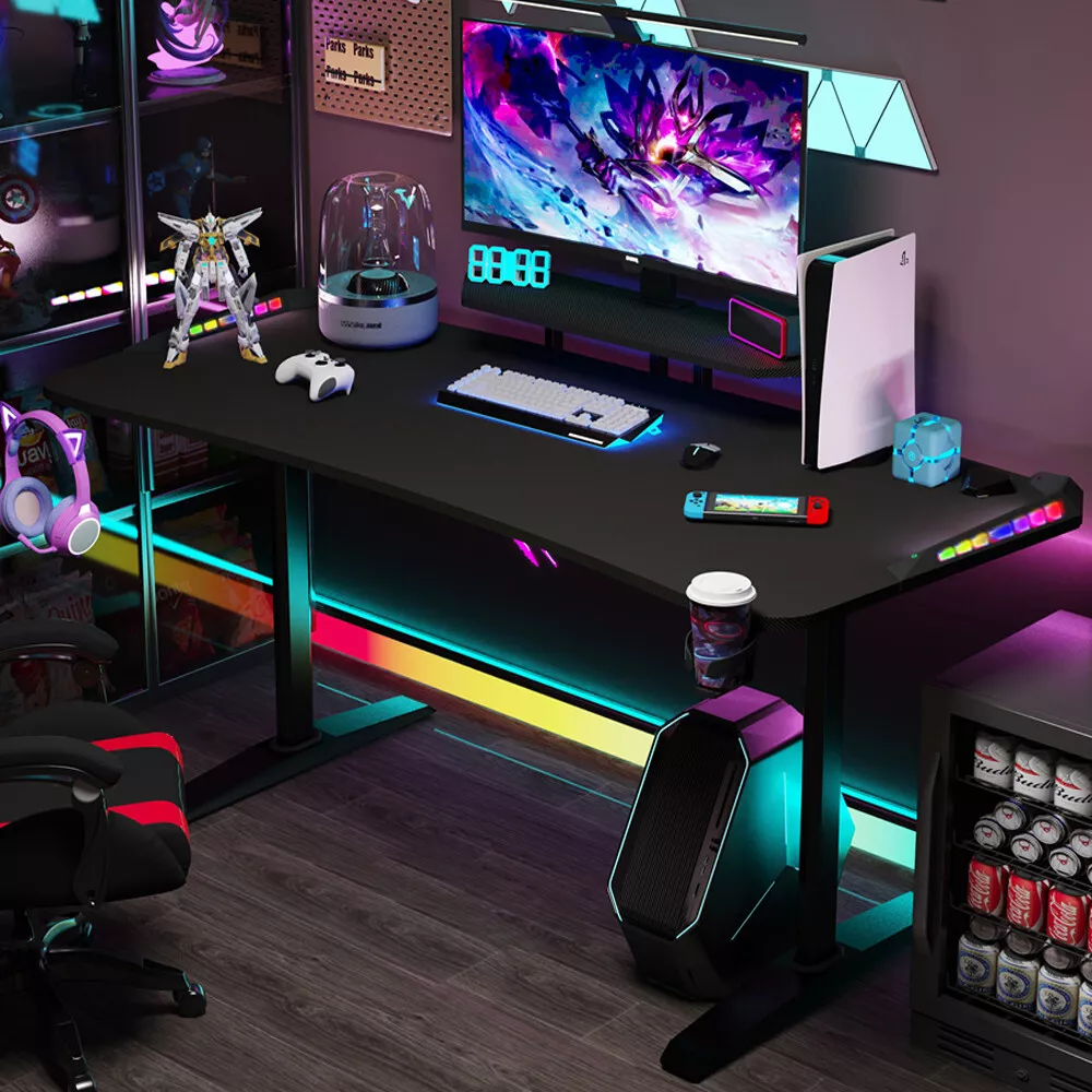Computer desk online with elevated monitor