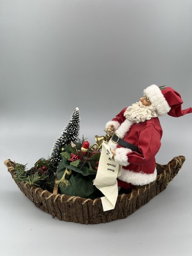 "Rustikaler Holzfäller Weihnachtsmann im Kanu Figur 15"" - Bild 2 von 12