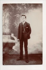 E-727 Dapper Young Man Handsome Real Photo RPPC Postcard