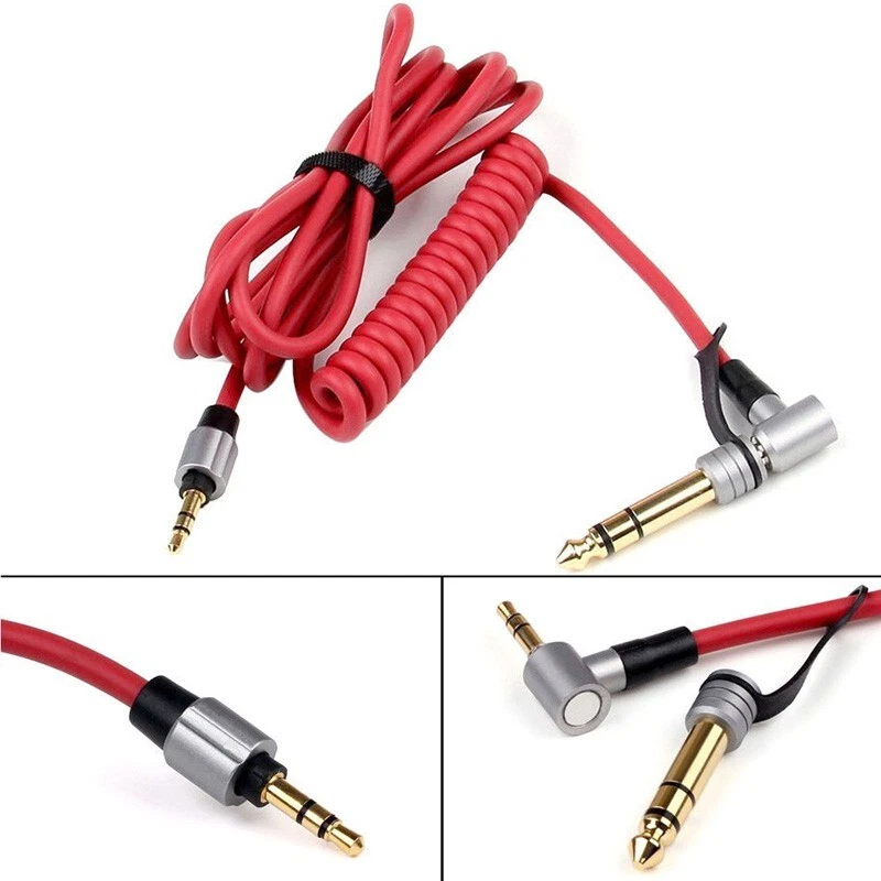 Replacement Audio Aux Cable Cord For Beats By Dr. Dre PRO DETOX Headphone Red UK - Image 2 of 4