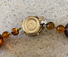 VINTAGE  SIGNED W. GERMANY ABOUT 23" BROWN BEADED NECKLACE & PIERCED EARRINGS — photo 2