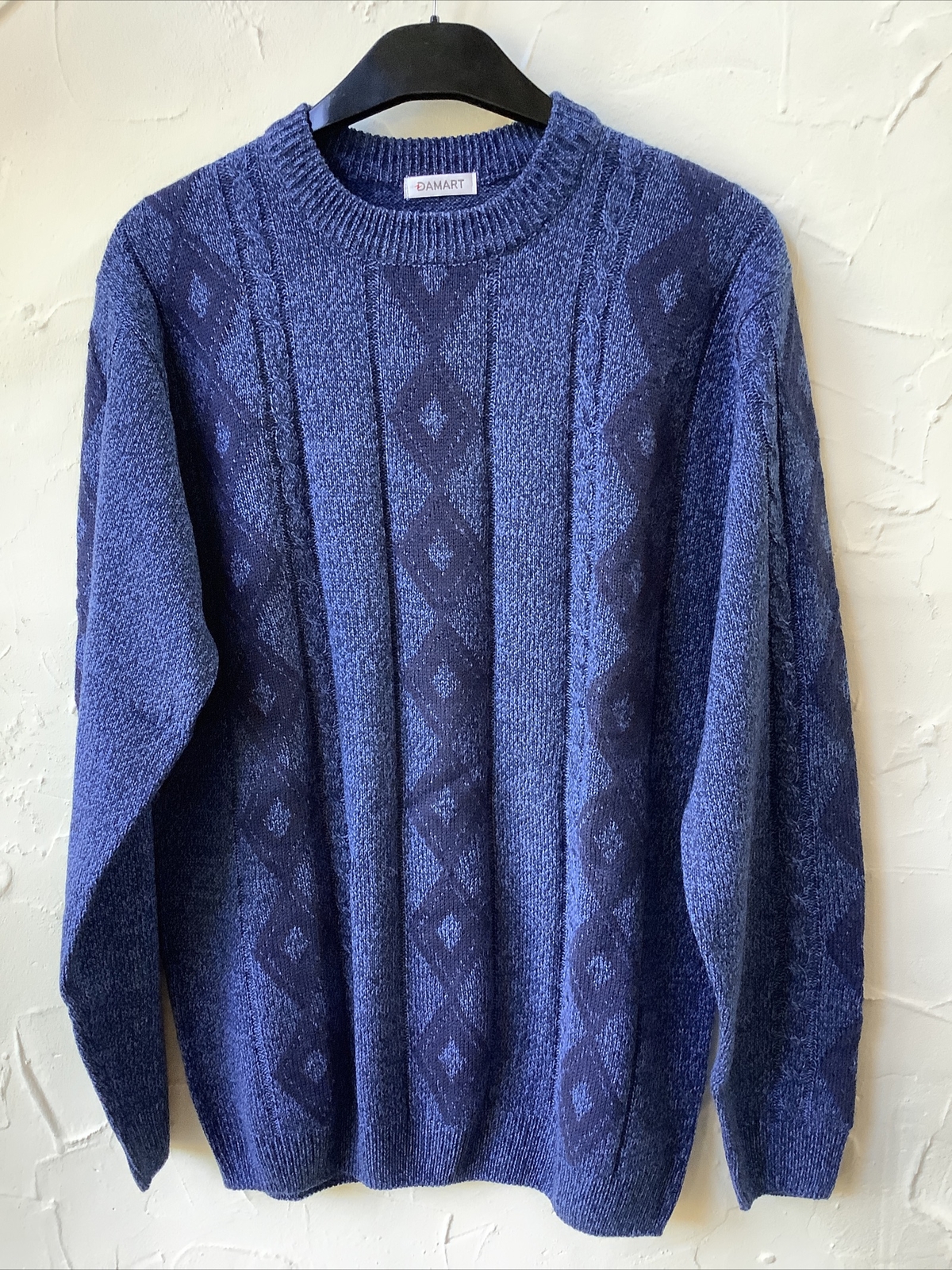 Quality DAMART Mens blue cable jumper 