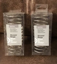Lot of 2 Made By Design Shower Rings Nickel Finish 12 Rings Rust Resistant