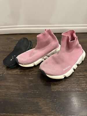 Kids Balenciaga Light Pink Speed Sock Sneaker Shoes Kids Size EU27-28  US10-11
