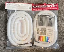 Cord Control Kit Cable Wire Organizer 8ft White 2 Packages 
