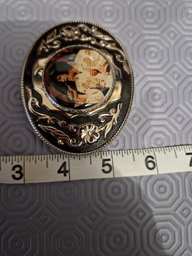 Vintage Elvis Presley silver tone & enamel belt buckle - Picture 8 of 9